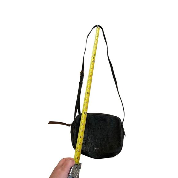 Fossil Leather Gemma Crossbody Shoulder Pebbled Black Leather Purse Barely Used - Picture 11 of 13